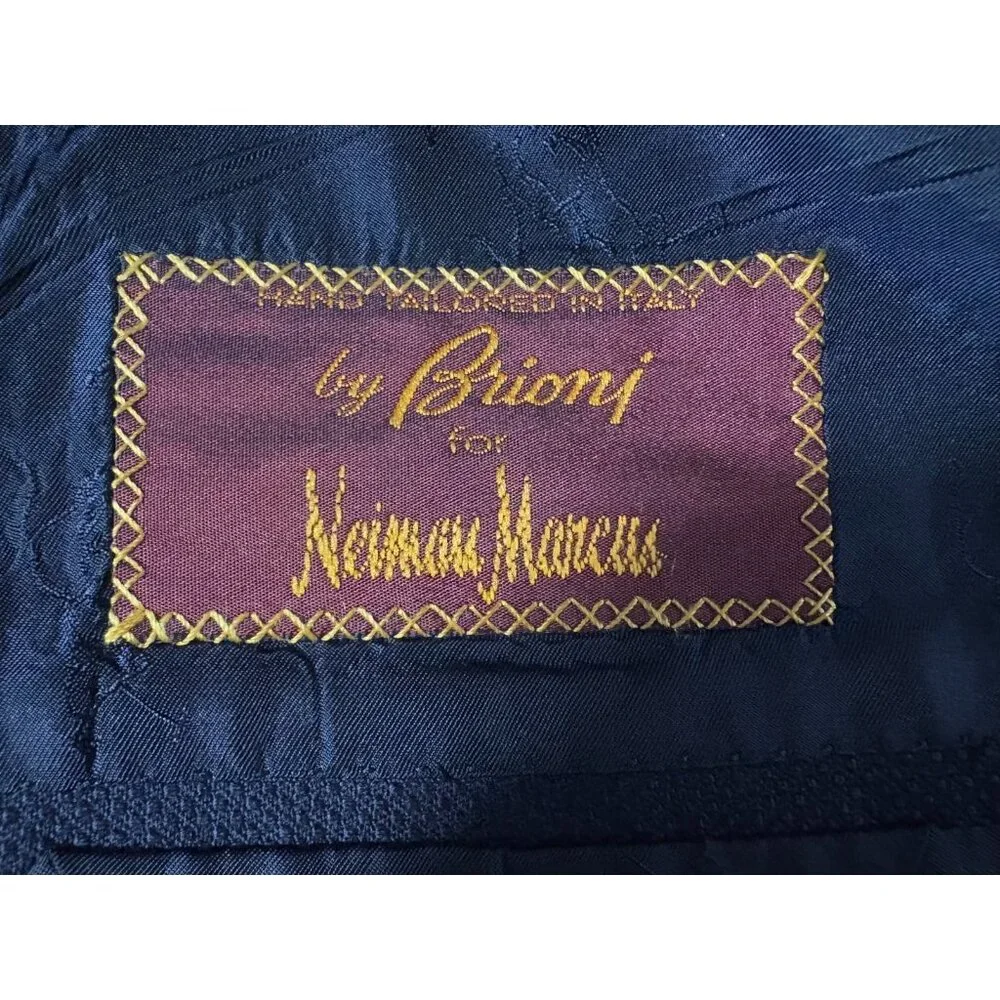 Brioni Traiano 100% Wool knit Blazer Jacket size 50 color Navy made in Italy